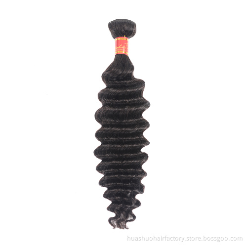 Huashuo High Discounts Wholesale Drop Shipping Real Cuticle Aligned Raw Unprocessed Virgin Brazilian Loose Deep Wave Hair Weave